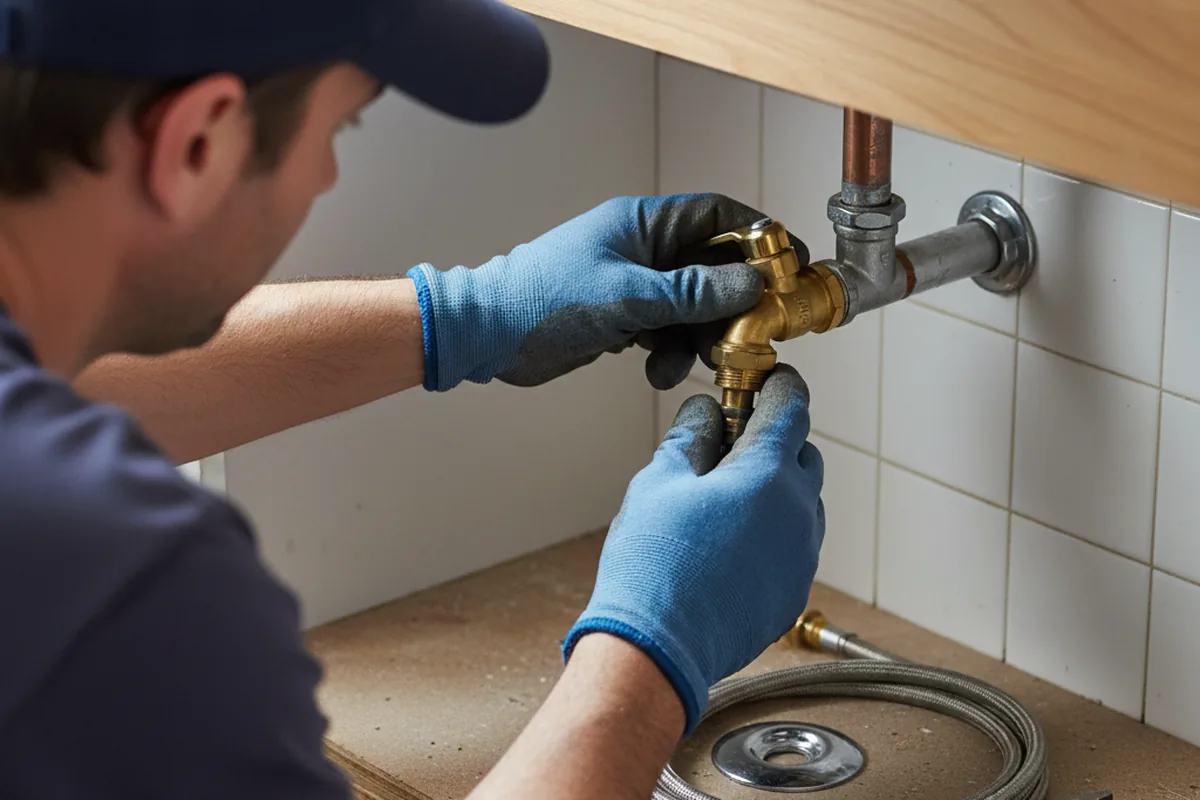 Shutoff valve and fitting work during Emergency Plumbing in Centreville